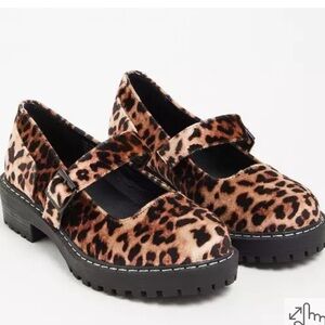 Torrid Lug Sole Velvet Leopard Print Mary Janes Size 11